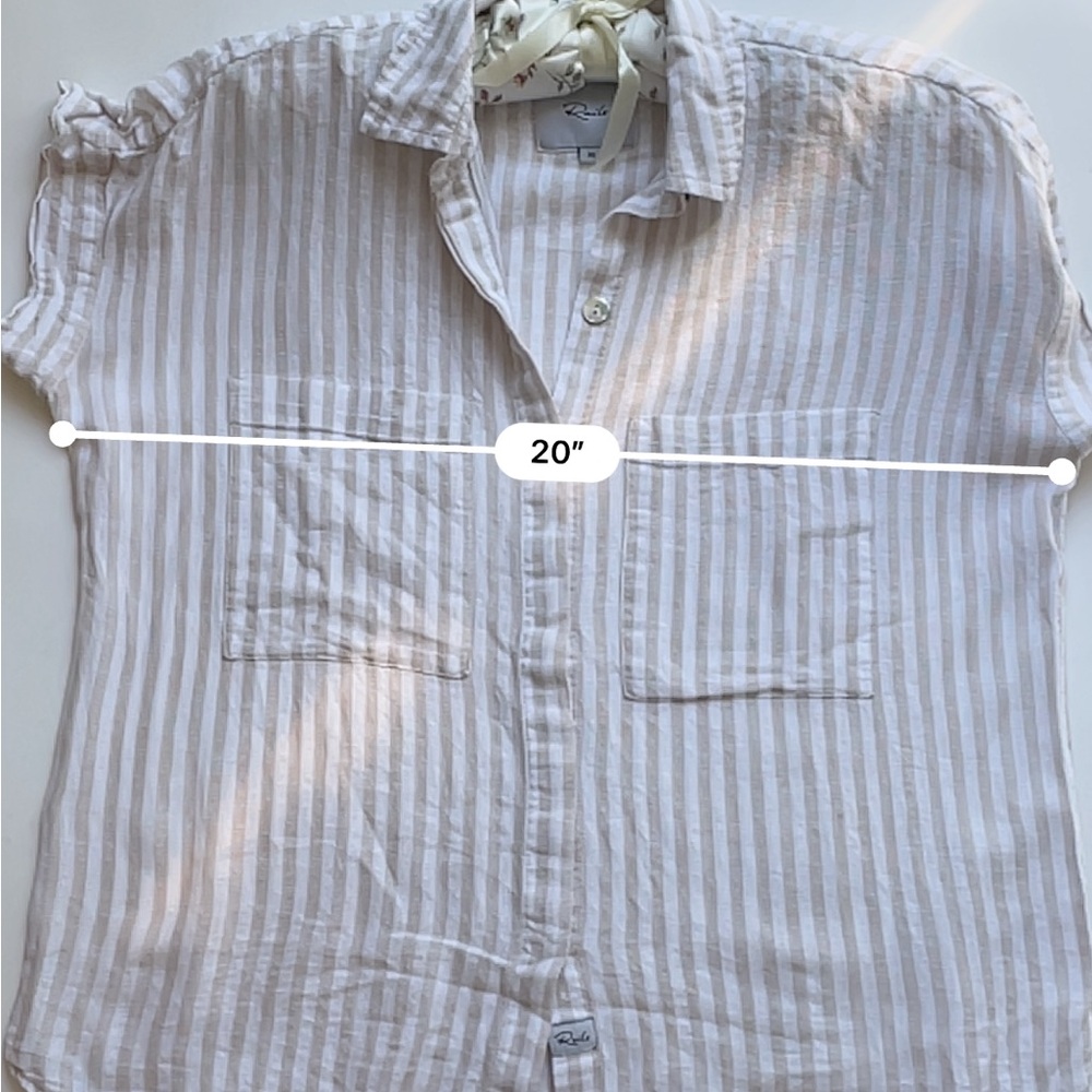 Rails Cito Shirt Shore Stripe linen blend top button down - Picture 8 of 11